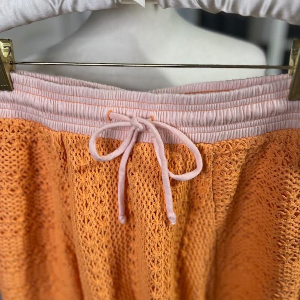 NWOT Free People Crocheted Haram Pants in Orange/Pink - L/XL - Picture 3 of 9